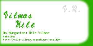 vilmos mile business card